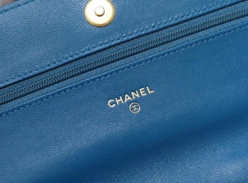 CHL 19 WOC Flap Bag 20cm Goatskin Leather Spring/Summer Act 1 Collection, Blue - Image 10
