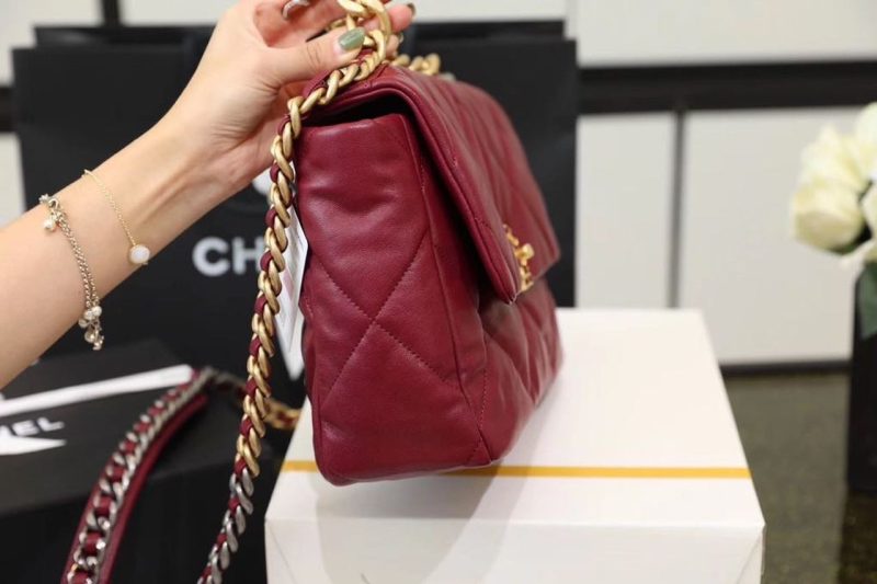 CHL 19 Handbag 26cm Bordeaux For Women AS1160 - Image 10