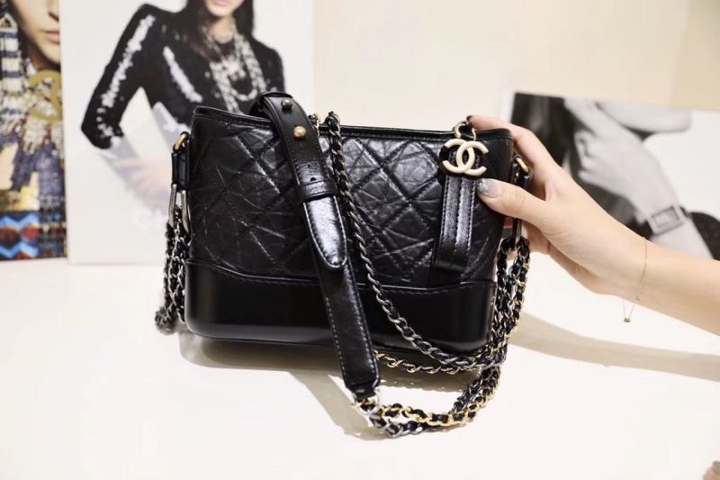 CHL Gabrielle Hobo Bag 20cm Aged Calfskin Leather Spring/Summer Act 1 Collection,  Black - Image 4