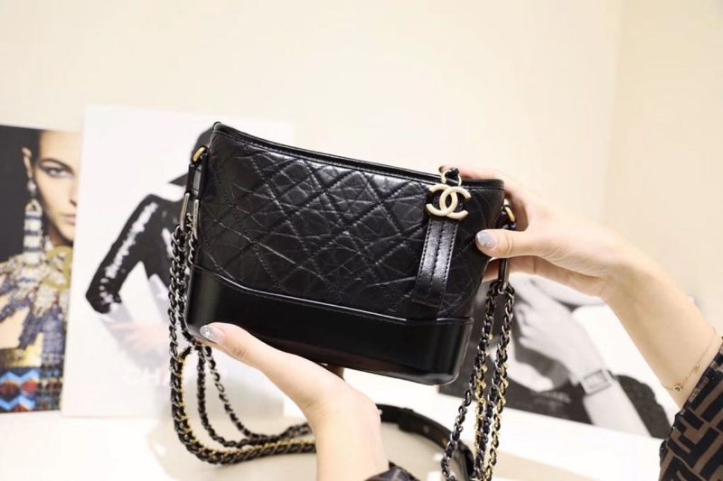 CHL Gabrielle Hobo Bag 20cm Aged Calfskin Leather Spring/Summer Act 1 Collection,  Black - Image 6
