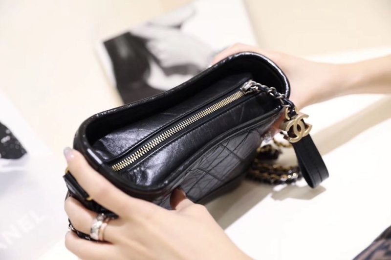 CHL Gabrielle Hobo Bag 20cm Aged Calfskin Leather Spring/Summer Act 1 Collection,  Black - Image 9