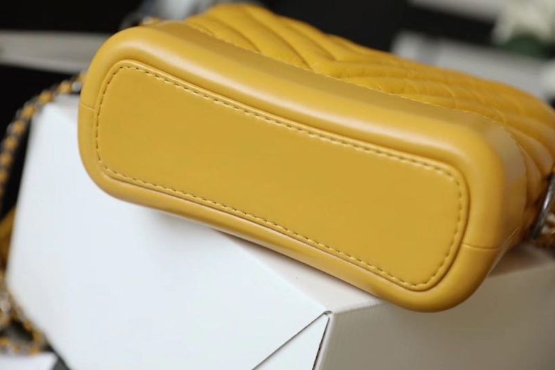 CHL Chevron Gabrielle Hobo Bag 20cm Aged Calfskin Leather Spring/Summer Act 1 Collection, Yellow - Image 6
