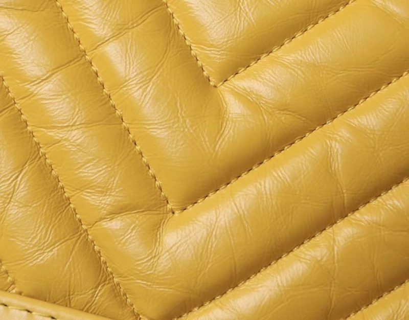 CHL Chevron Gabrielle Hobo Bag 20cm Aged Calfskin Leather Spring/Summer Act 1 Collection, Yellow - Image 9