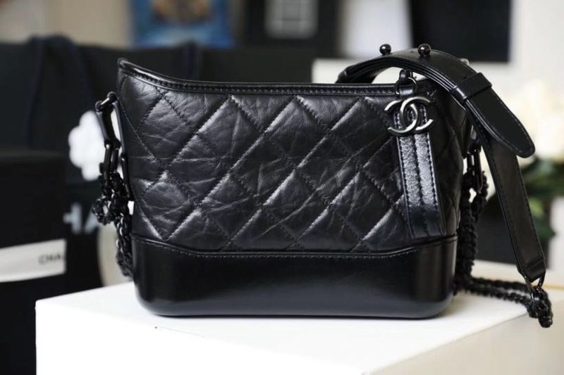 CHL Gabrielle Hobo Bag 20cm Aged Calfskin Leather Spring/Summer Act 1 Collection, So Black