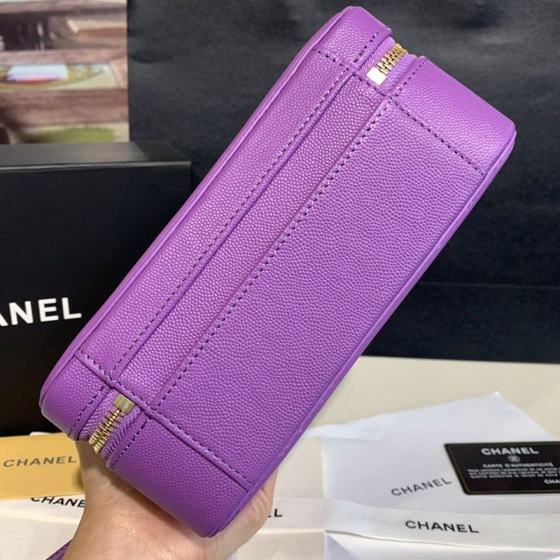 CHL Filigree Vanity Case Bag 20cm Gold Toned Hardware Caviar Leather Spring/Summer Act 1 Collection, Purple - Image 4