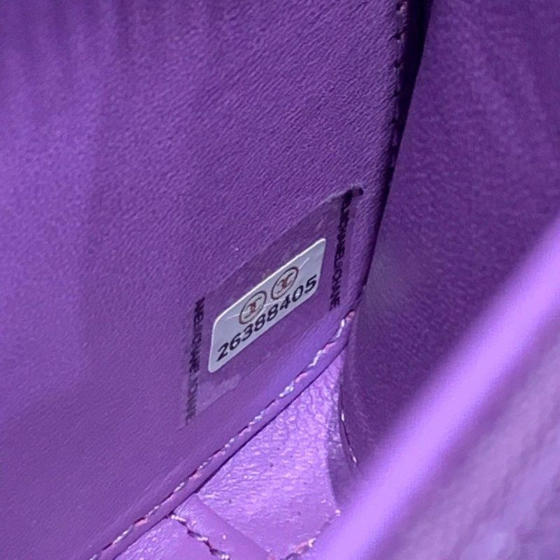 CHL Filigree Vanity Case Bag 20cm Gold Toned Hardware Caviar Leather Spring/Summer Act 1 Collection, Purple - Image 8