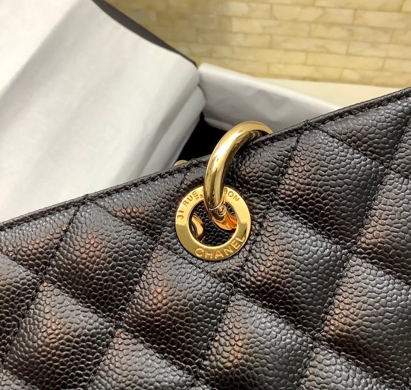 CHL Classic Tote Bag Gold Toned Hardware Black For Women 13.3in/34cm - Image 2