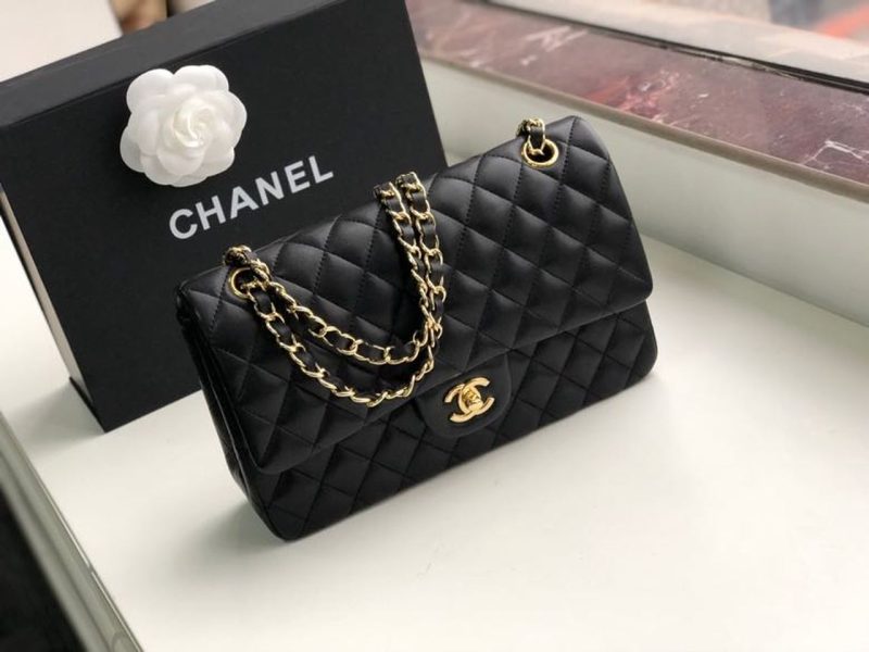 CHL Classic Handbag Gold Toned Hardware Black For Women, Women’s Bags, Shoulder And Crossbody Bags 10.2in/26cm A01112 - Image 4
