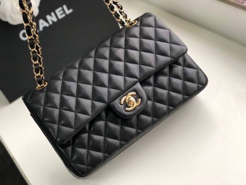 CHL Classic Handbag Gold Toned Hardware Black For Women, Women’s Bags, Shoulder And Crossbody Bags 10.2in/26cm A01112 - Image 7