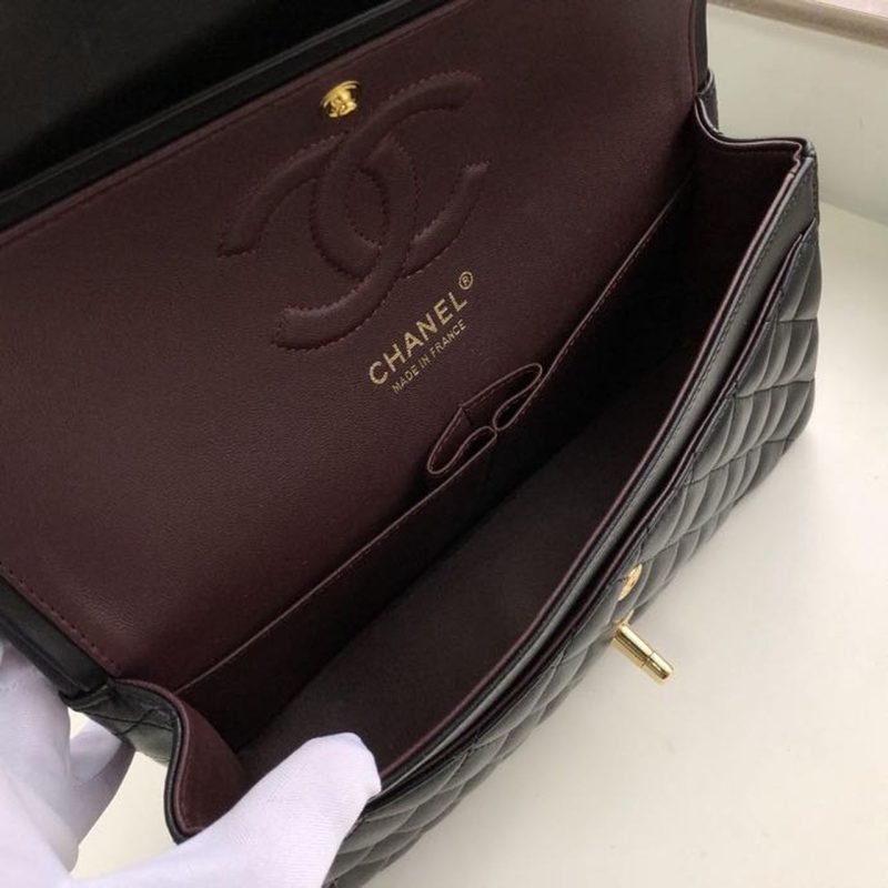 CHL Classic Handbag Gold Toned Hardware Black For Women, Women’s Bags, Shoulder And Crossbody Bags 10.2in/26cm A01112 - Image 6