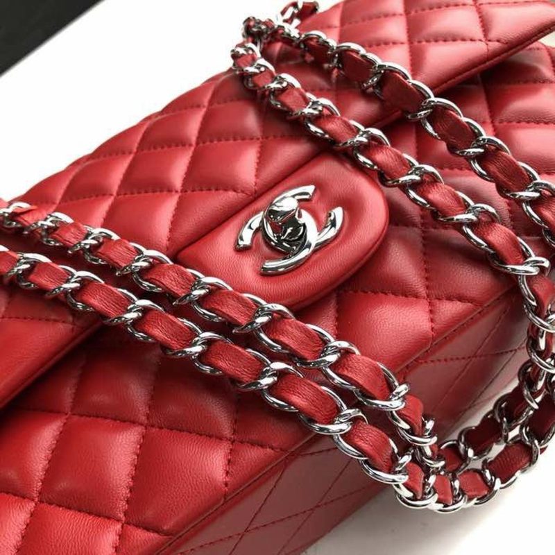 CHL Classic HandBag Red For Women 9.9in/25.5cm A01112 - Image 10