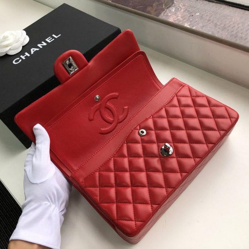 CHL Classic HandBag Red For Women 9.9in/25.5cm A01112 - Image 9