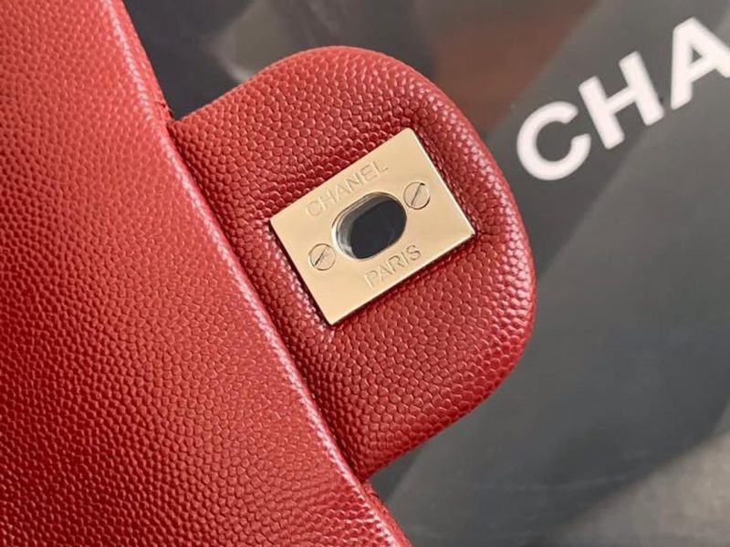 CHL Classic HandBag Silver Hardware Burgundy For Women 7.8in/20cm - Image 8
