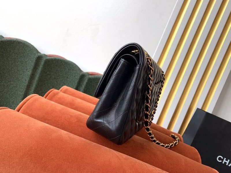 CHL Classic Flap Bag 25cm Gold Hardware Lambskin Leather Spring/Summer Collection Black - Image 3