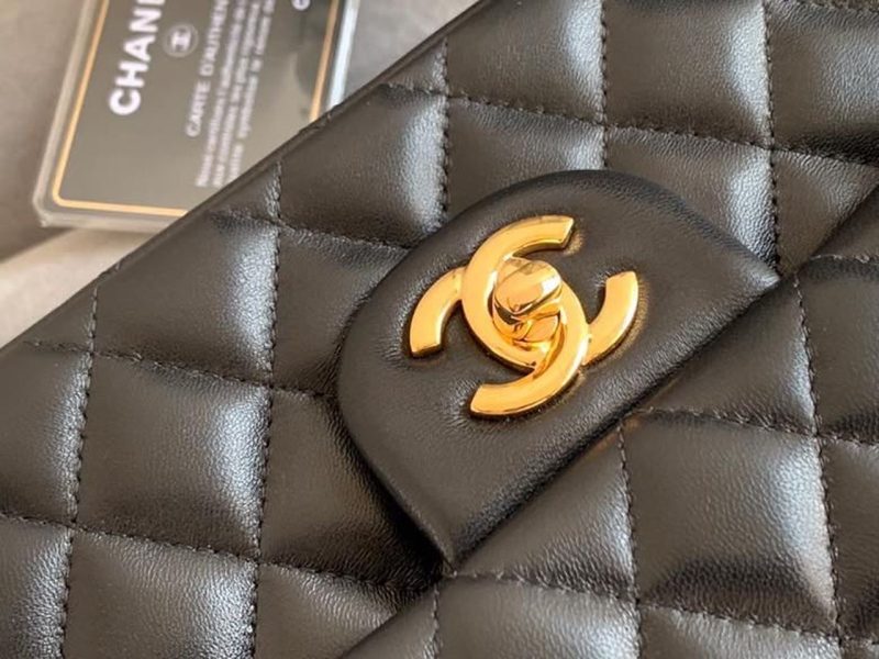 CHL Classic Flap Bag 25cm Gold Hardware Lambskin Leather Spring/Summer Collection Black - Image 7