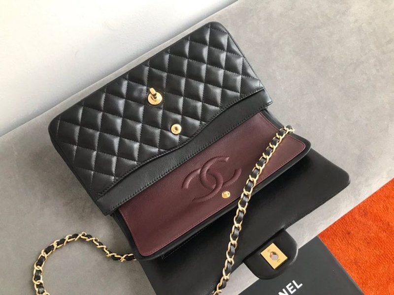 CHL Classic Flap Bag 25cm Gold Hardware Lambskin Leather Spring/Summer Collection Black - Image 8