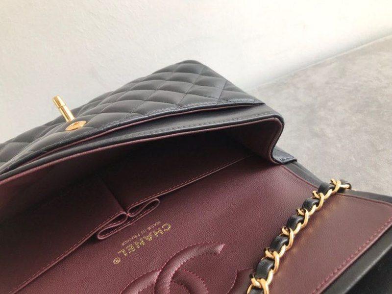 CHL Classic Flap Bag 25cm Gold Hardware Lambskin Leather Spring/Summer Collection Black - Image 10