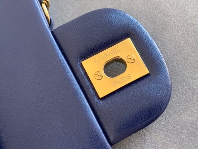 CHL Classic HandBag Navy Blue For Women 9.9in/25.5cm A01112 - Image 10