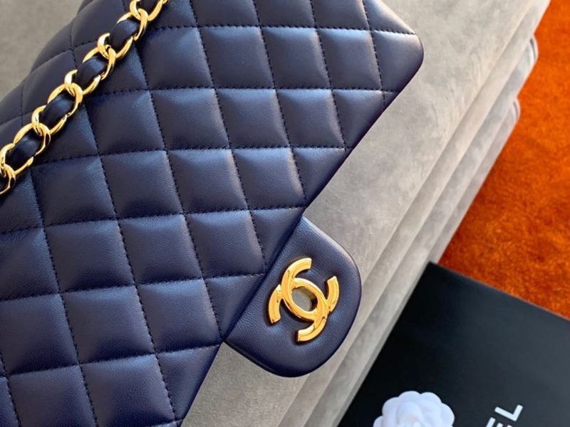 CHL Classic HandBag Navy Blue For Women 9.9in/25.5cm A01112 - Image 8
