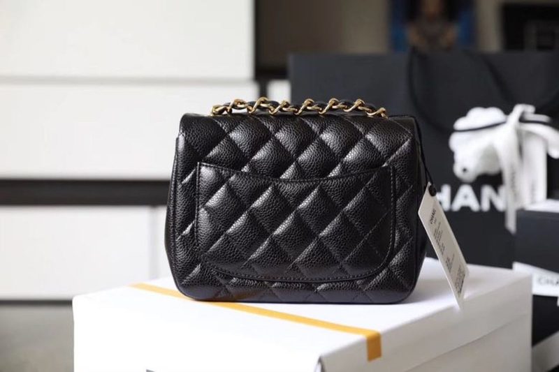 CHL Classic Mini Flap Bag Gold Toned Hardware Black For Women 6.7in/17cm - Image 5