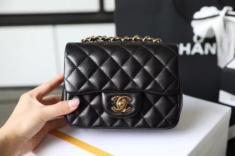 CHL Classic Mini Flap Bag Gold Toned Hardware Black For Women 6.7in/17cm - Image 3