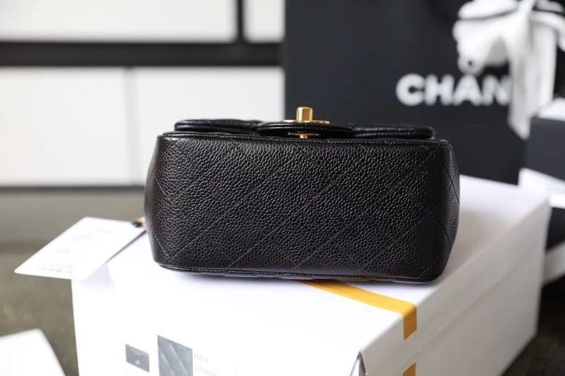 CHL Classic Mini Flap Bag Gold Toned Hardware Black For Women 6.7in/17cm - Image 8