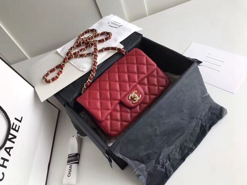 CHL Classic HandBag With Chain CHL Gold Toned Hardware Red For Women - Image 2