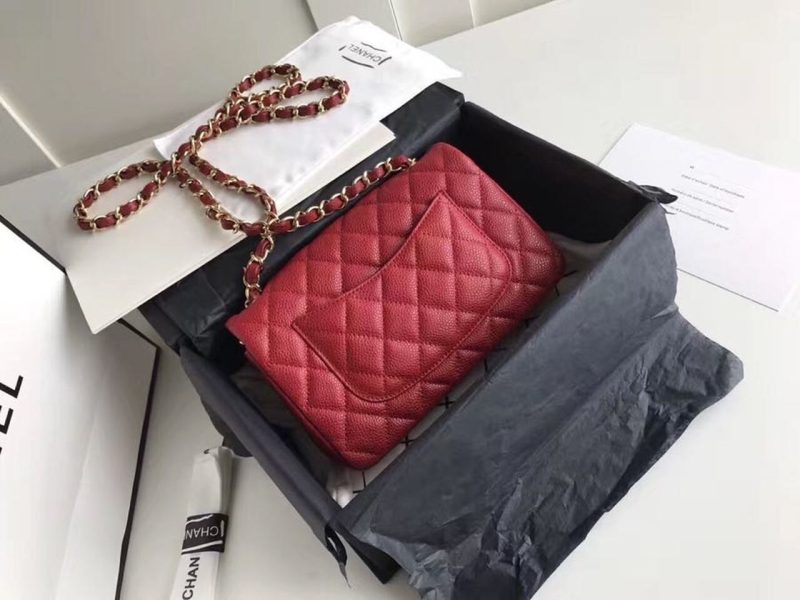 CHL Classic HandBag With Chain CHL Gold Toned Hardware Red For Women - Image 8