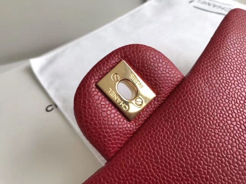 CHL Classic HandBag With Chain CHL Gold Toned Hardware Red For Women - Image 7