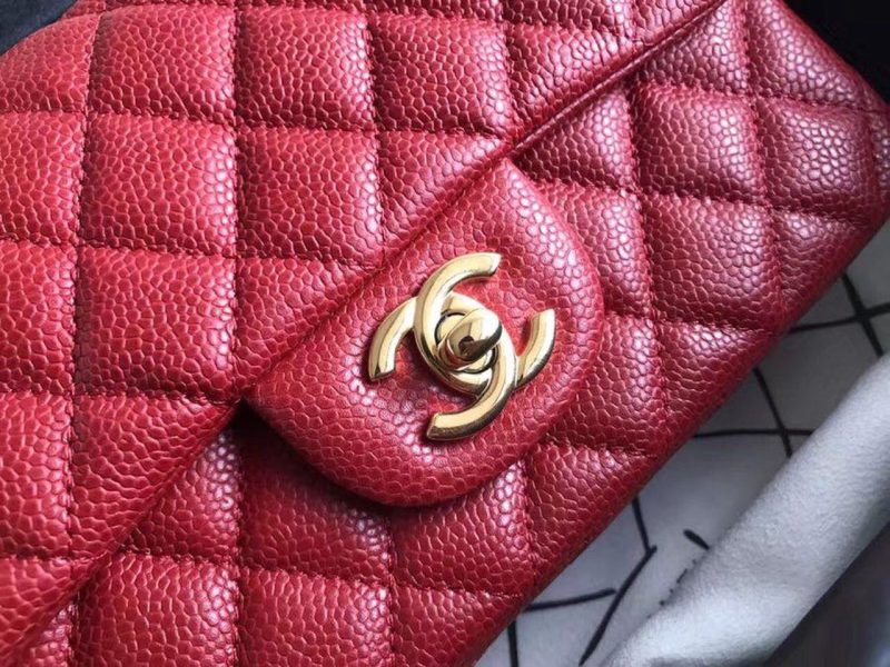 CHL Classic HandBag With Chain CHL Gold Toned Hardware Red For Women - Image 5