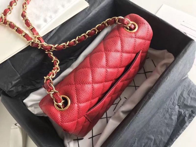 CHL Classic HandBag With Chain CHL Gold Toned Hardware Red For Women - Image 6