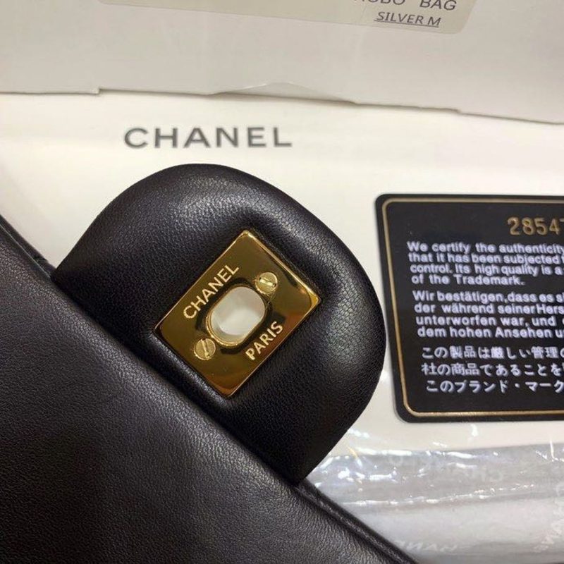 CHL Classic Flap Bag Gold Toned Hardware Black For Women, Women’s Bags, Shoulder And Crossbody Bags 7.8in/20cm A01116 - Image 8