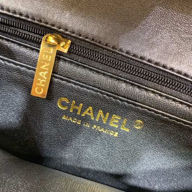 CHL Classic Flap Bag Gold Toned Hardware Black For Women, Women’s Bags, Shoulder And Crossbody Bags 7.8in/20cm A01116 - Image 6