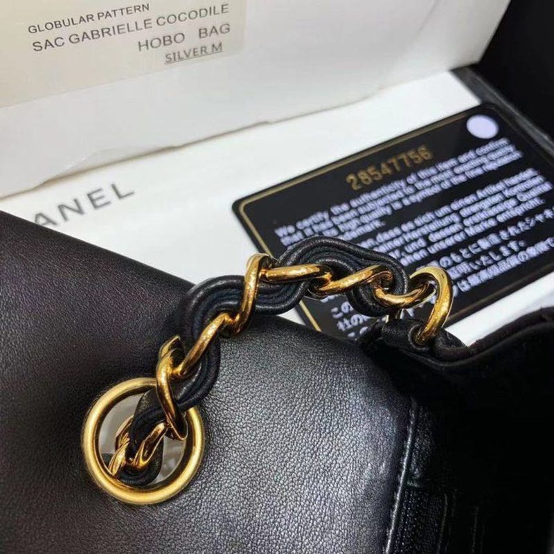 CHL Classic Flap Bag Gold Toned Hardware Black For Women, Women’s Bags, Shoulder And Crossbody Bags 7.8in/20cm A01116 - Image 10
