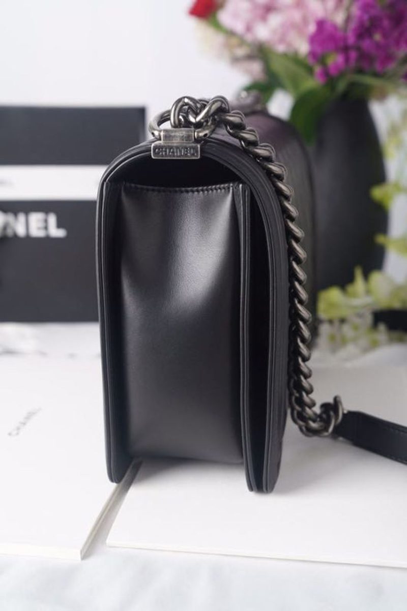 CHL LeBoy Bag 28cm Lambskin Leather Antique Silver Hardware Spring/Summer Collection, Black - Image 7