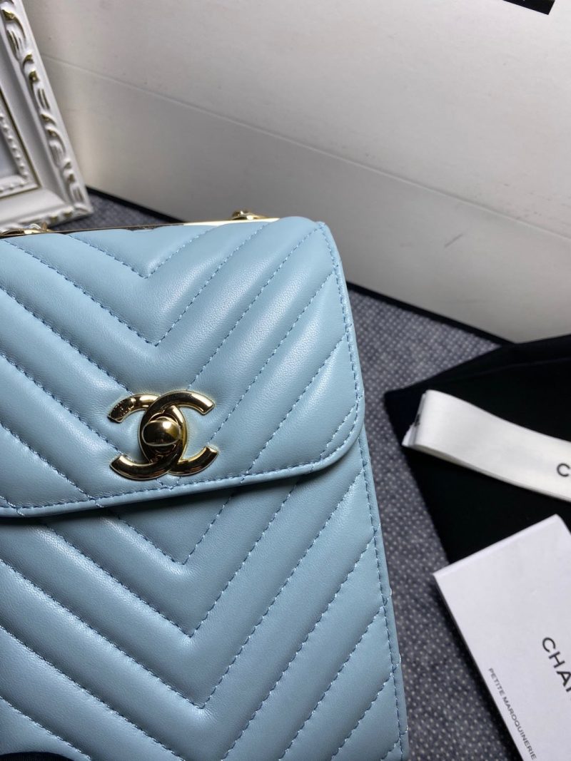 CHL Chevron Trendy CHL Phone Light Blue Bag For Women 18cm/7in - Image 4