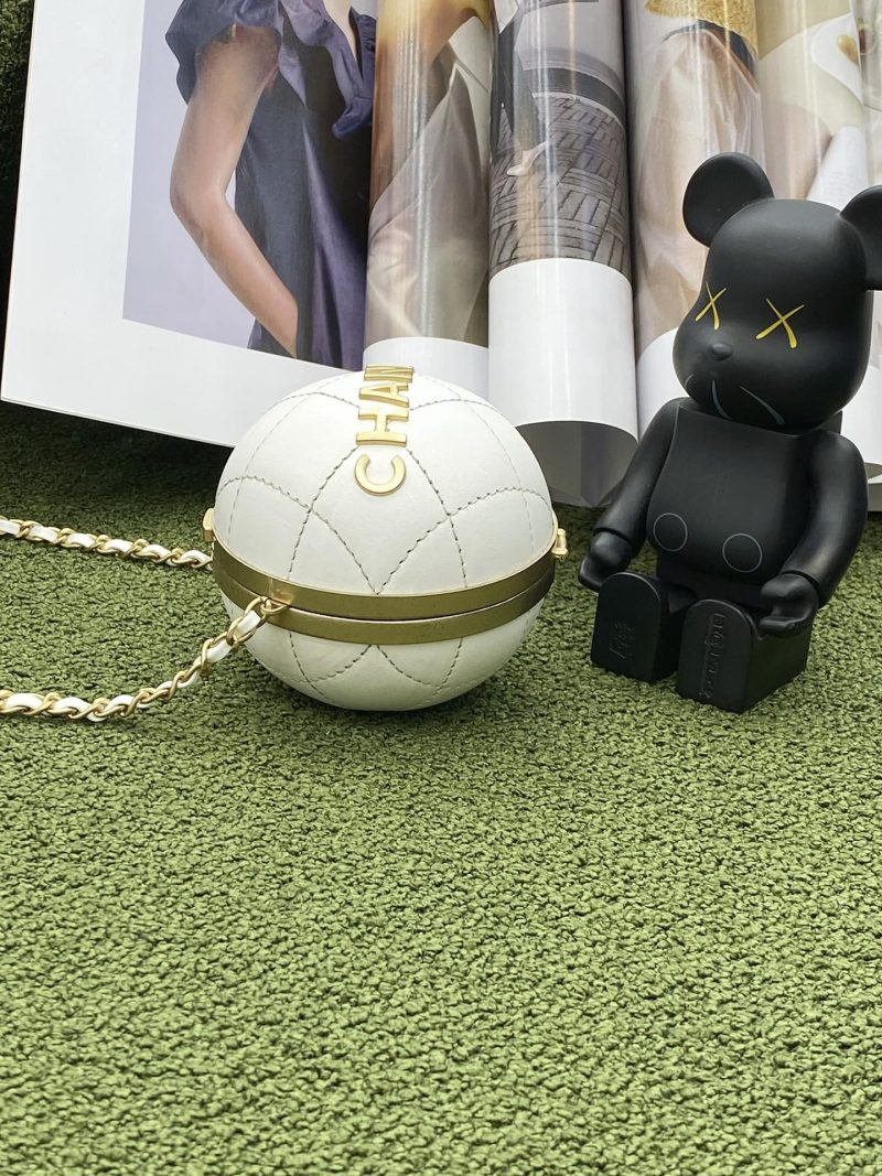 CHL Ball Bag White and Gold Chain Bag For Women 23.5cm/9.25in - Image 7