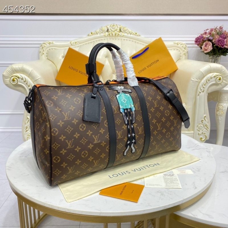 LV X Virgil Abloh Keepall Bandouliere 50 Monogram Canvas For Men, Bags 19.7in/50cm LV M45616 - Image 3
