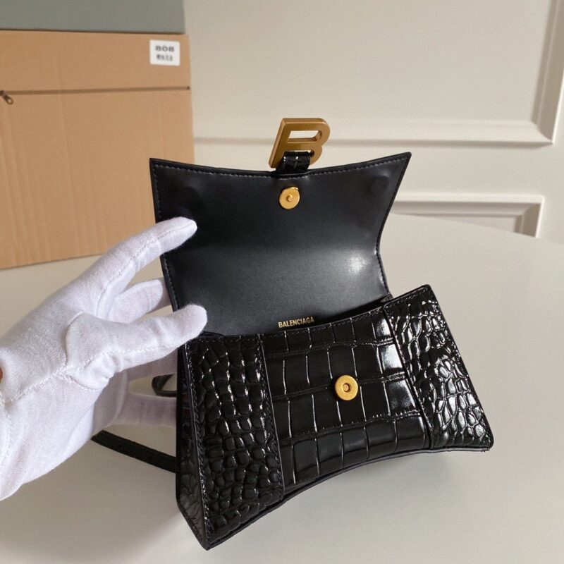 Balenciaga Hourglass XS Handbag In Black, For Women, Women’s Bags 7.4in/19cm - Image 2