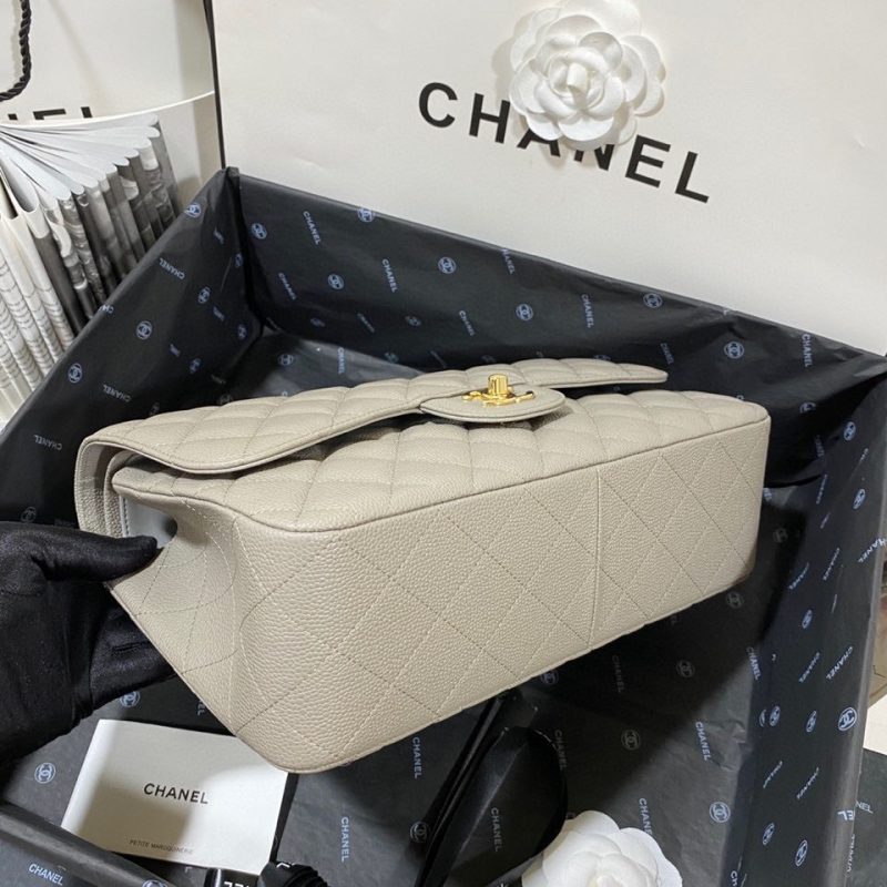 CHLLarge Classic Handbag Gold Hardware Grey For Women, Women’s Handbags, Shoulder Bags 11.8in/30cm - Image 9