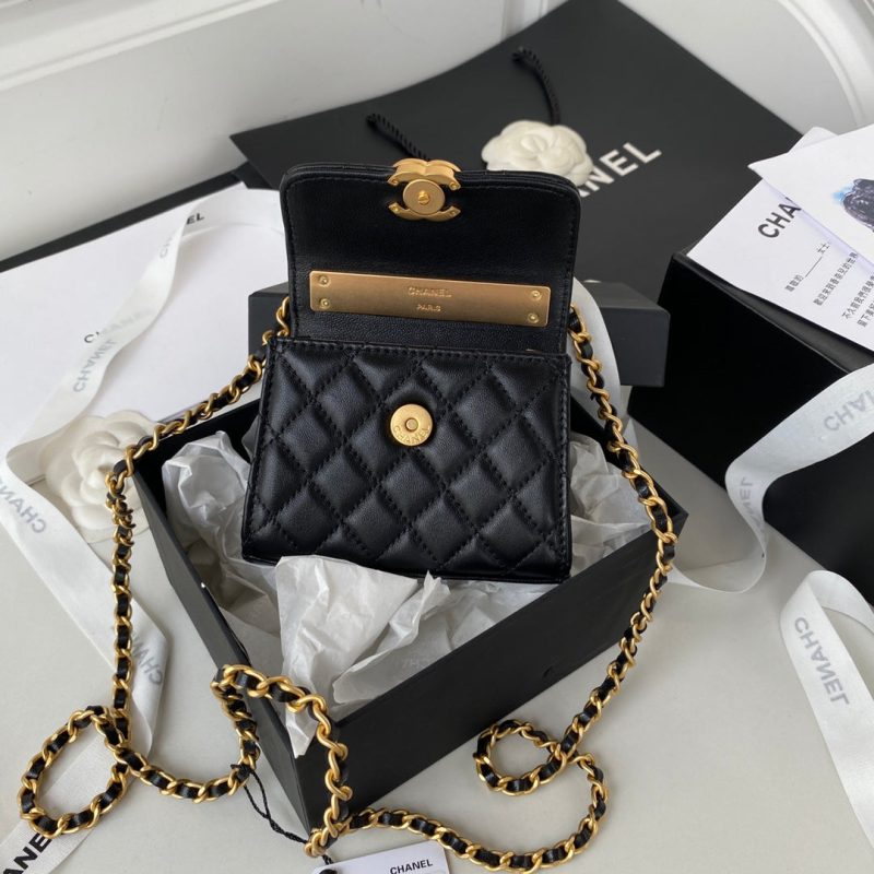 CHL Clutch With Chain Gold Hardware Black For Women, Women’s Handbags, Shoulder Bags 5.7in/14.5cm AP2945 - Image 9