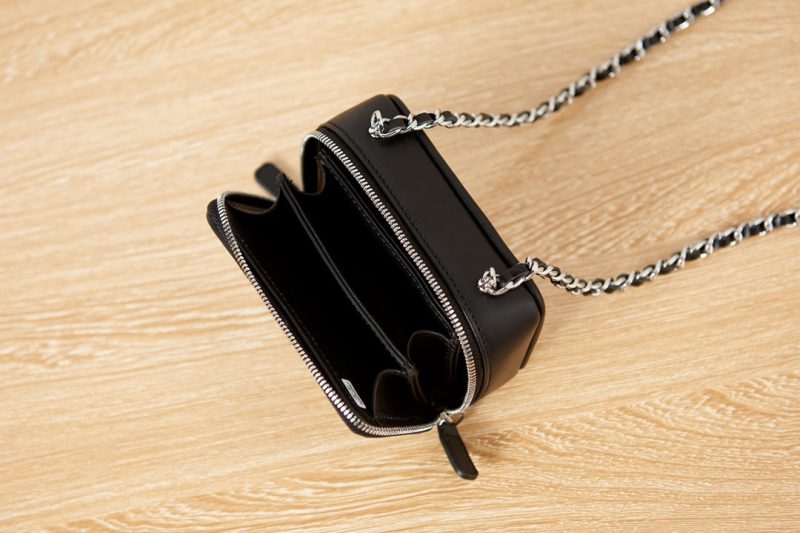 CHL Crystal Small Vanity with Chain Black/Silver Bag For Women 10cm/4in - Image 5