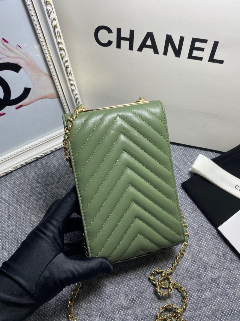 CHL Chevron Trendy CHL Phone Olive Bag For Women 18cm/7in - Image 7