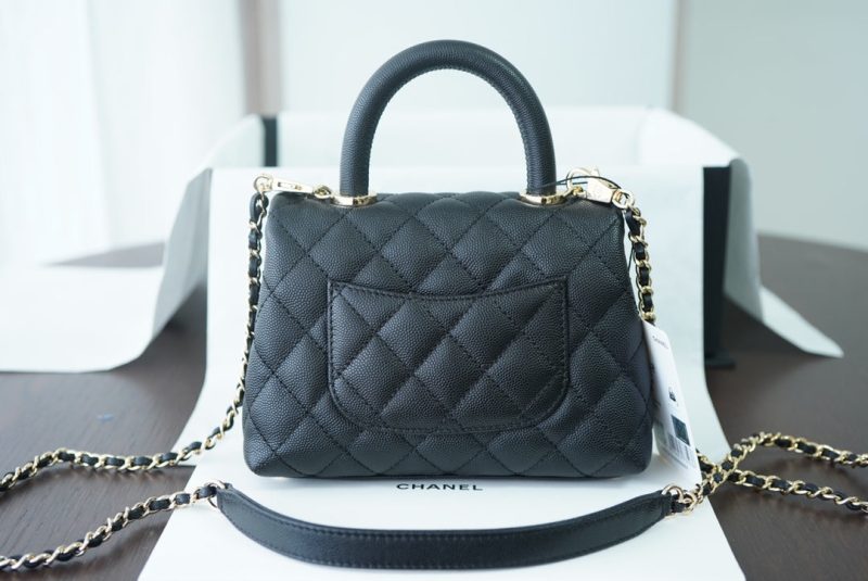 CHL Classic Mini Flapbag Top Handle Black For Women 7.5in/19cm - Image 7
