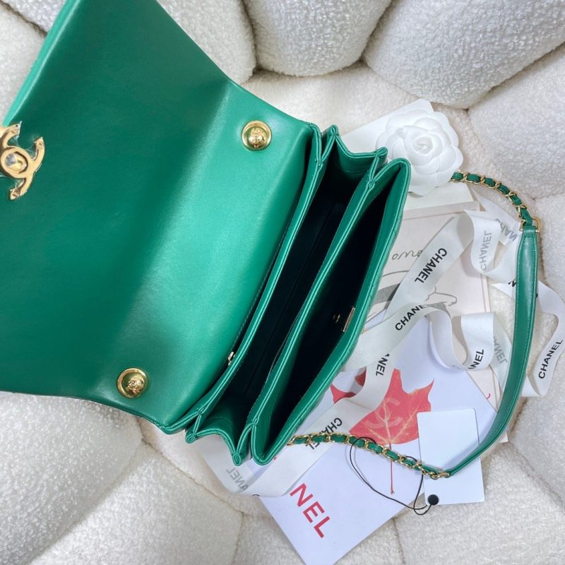 CHLLarge Flap Bag Gold Hardware Green For Women, Women’s Handbags, Shoulder Bags 9.1in/23cm AS3367 - Image 6
