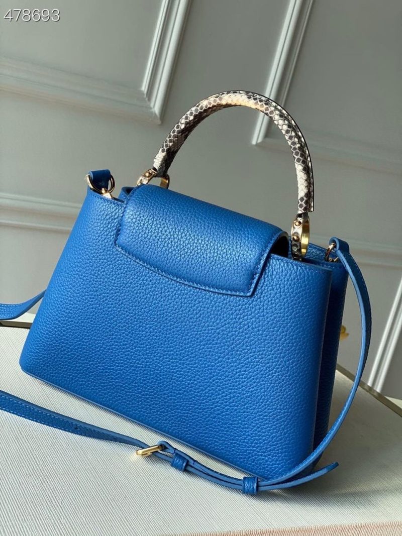LV Woven Capucines Python Handle Bag 27cm Taurillon Leather Spring/Summer 2021 Collection N98388, Blue - Image 5