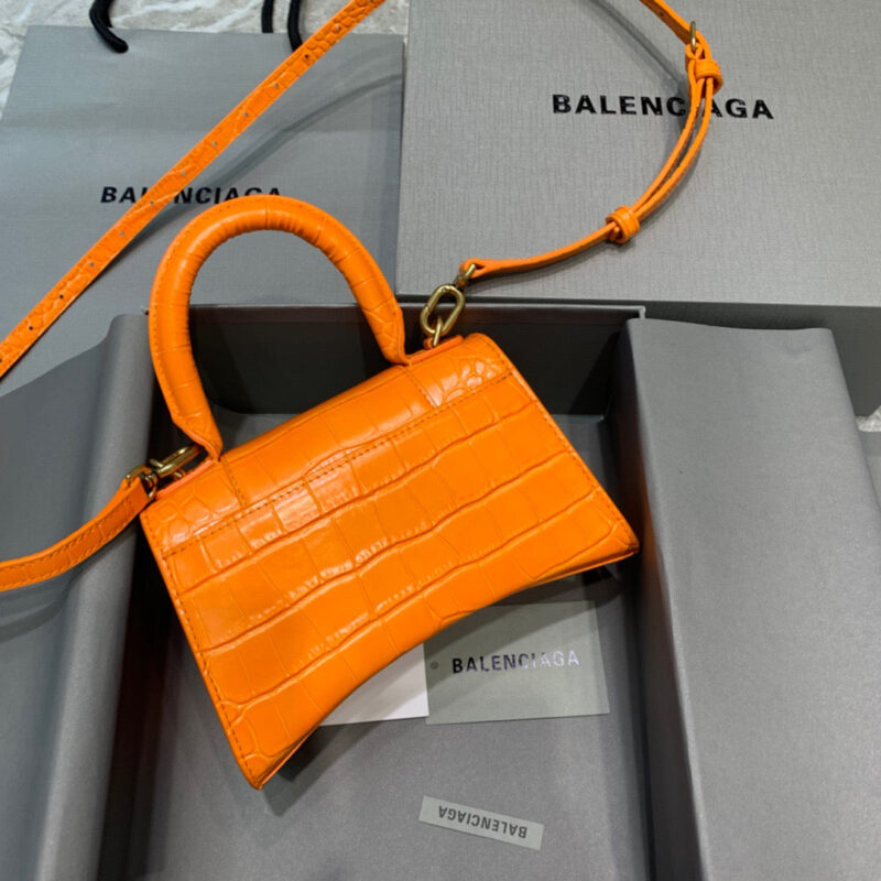 Balen Hourglass XS Handbag In Orange, For Women,  Bags 7.4in/19cm - Image 8