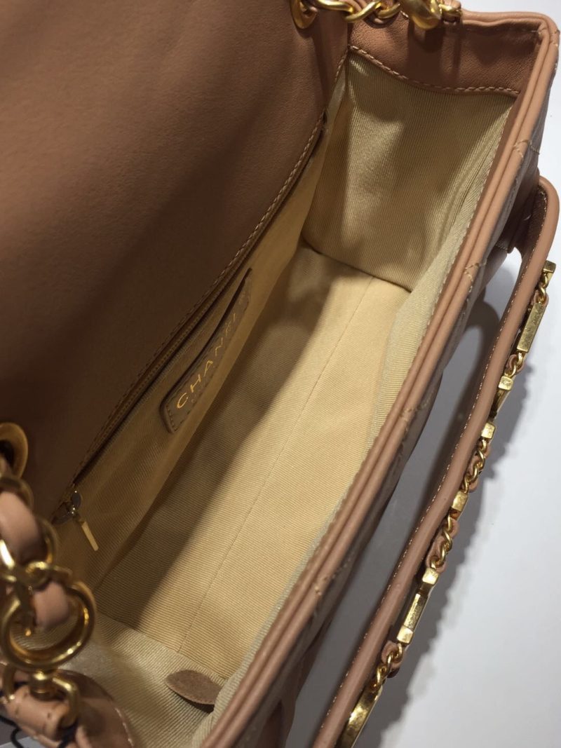 CHLFront Logo Small Flap Bag Gold Hardware Apricot For Women, Women’s Handbags, Shoulder Bags 8.2in/21cm AS1490 - Image 10
