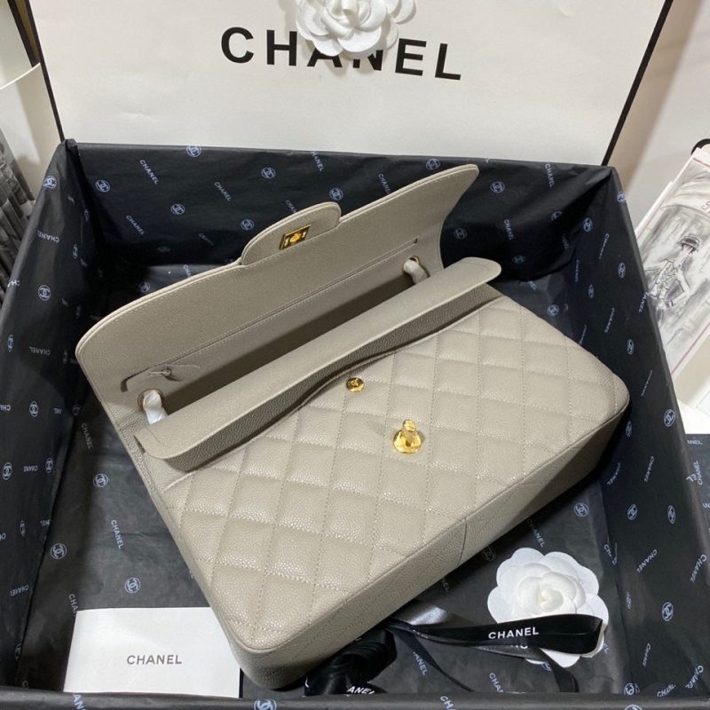 CHLLarge Classic Handbag Gold Hardware Grey For Women, Women’s Handbags, Shoulder Bags 11.8in/30cm - Image 8