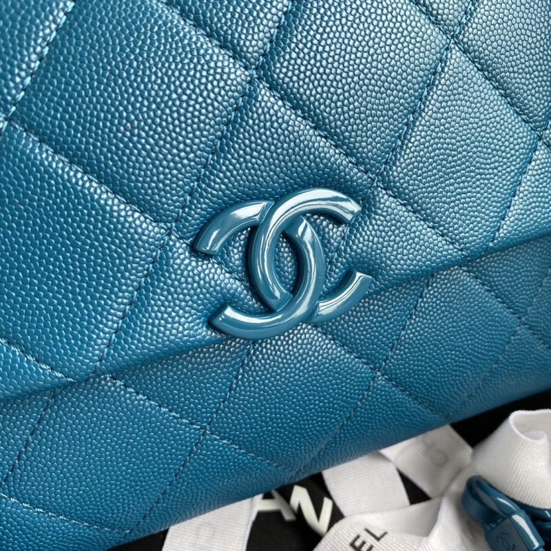 CHLFlap Bag Red Hardware Grained Blue For Women, Women’s Handbags, Shoulder Bags 9.4in/24cm AS2303 - Image 6